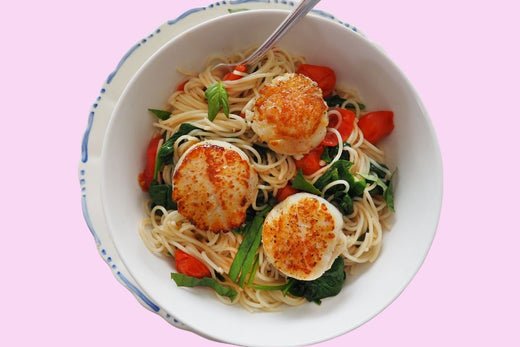 Angel Hair Pasta with Seared Scallops and Arugula
